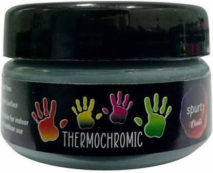 SPURTZ Thermochromic Colour Changing Paint - Black-Blue-For Fabric Paper Canvas-50ml