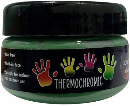 SPURTZ Thermochromic Colour Changing Paint -Dark Green-Light Green-For Fabric -50ml