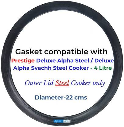 PRV Gasket compatible with Prestige Deluxe Alpha/Deluxe Alpha Svachh cooker (4 L) 220 mm Pressure Cooker Gasket