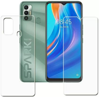 Mobzen Front and Back Tempered Glass for Tecno spark 7, KF6, KF6j, KF6i, KF6k, PR651h, PR651, PR651E, KF6m