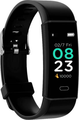 Pebble Kardio+ Fitness Tracker with Colour Display, Sleep, Heart Rate, Black Smartwatch