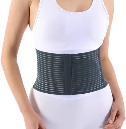 HIRVO Umbilical Hernia Belt(Black)- Removable Compression Pad -Universal size Back / Lumbar Support