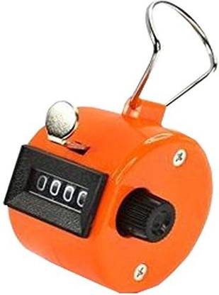 Add Gear Resettable 4 Digit Manual Click - Orange - Analog Tally Counter