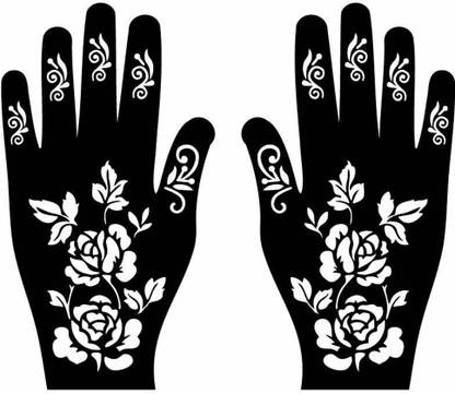 APCUTE Mehandi Henna Temperory Tattoo Design Stencils Sticker for Hand