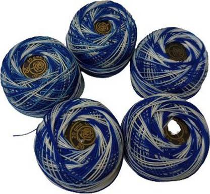 Quickcollection Thread Embroidery Red Rose Crochet Yarn Ball Stitching Blue Double Shade Thread