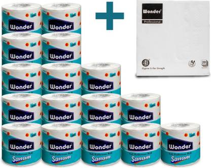 Wonder 100 Mtr. Toilet Roll Super Soft Highly Absorbent & Hygiene Combo Pack of 16+1 Toilet Paper Roll