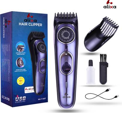 Alixa Rechargeable Hair Trimmer 90 min  Runtime 10 Length Settings