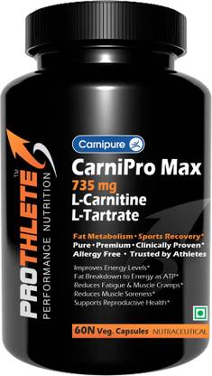 PROTHLETE CARNIPRO MAX 735mg Carnipure L-Carnitine L-Tartrate Lonza, Switzerland(60 Vcaps)
