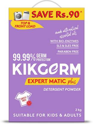 Kikgerm Expert Plus 2kg + SAVE Rs.90 Detergent Powder (Lavender breeze)