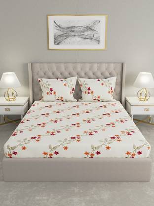 Raymond Home Microfiber Double Flat 125 TC Floral Bedsheet