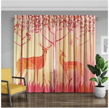Vmv Décor 274 cm (9 ft) Polyester Room Darkening Long Door Curtain (Pack Of 2)