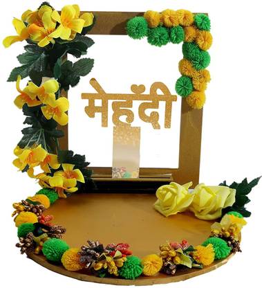 THE BRIDE MADE haldi mehndi platter Wood Decorative Platter