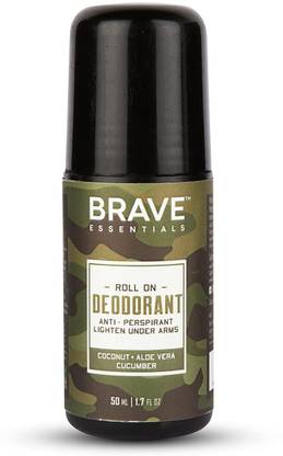 Brave Essentials Roll On Deodorant | Antiperspirant and Lighten Under Arm | 50 ml Deodorant Roll-on  -  For Men
