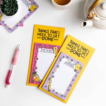 doodleholic Things To Do Memopad Combo(Magnetic) A6 Memo Pad Unruled 40 Pages