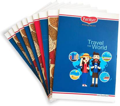 PARMAR A4 Size Notebook (Pack of 10) - Single Line A4 Notebook Ruled 140 Pages