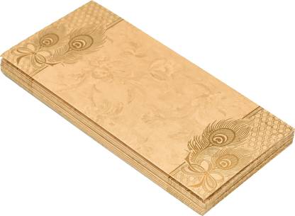 Anand Cards Metalic paper Peacock Feather print design Shagun Envelope Envelopes