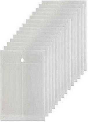 KRISHVIA plastic A4 Sze Document File Bag (Set Of 5, Transparent)