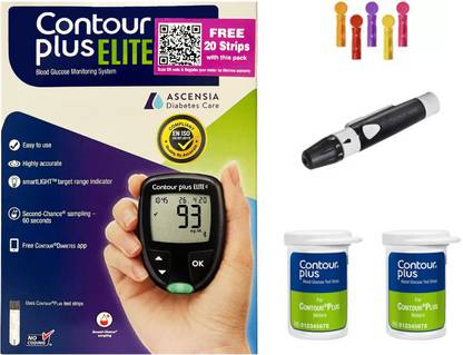 Contour Elite -Most Accurate Glucometer Globally, Highly accurate vd Smart Light Feature Glucometer