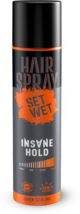 सेट वेट Hair Spray for Men Insane Hold, Quick Hair Setting & Ultra Long Lasting बालों का स्प्रे