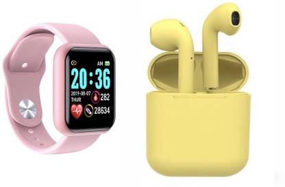 Amazotec EARBUDS 5.0 WITH D20 PINK SMARTWATCH Bluetooth
