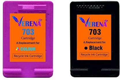 verena 703 Ink Cartridge Compatible for HP Deskjet D730 Printers Black + Tri Color Combo Pack Ink Cartridge