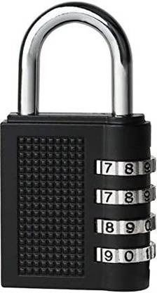SEE INSIDE 4 Dial Stylish Resettable Combination Pad Lock Padlock