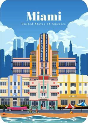 ROYALARTS Miami - U.S.A Fridge Magnet / ROYAL HERITAGE ARTS Fridge Magnet Pack of 1