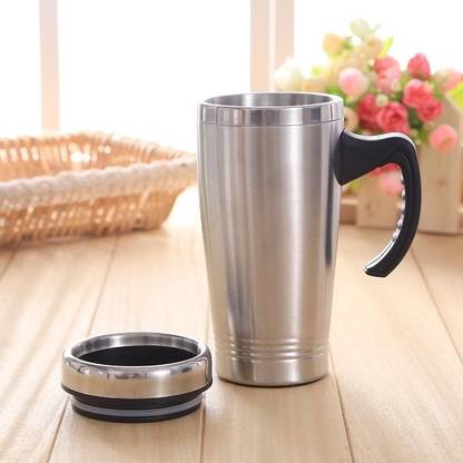 MYSTERIOUS NATURE Set Of 2 Stainless Steel Coffee Cup with Handle Insulated Travel Tumbler Stainless Steel Coffee Mug