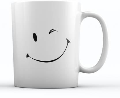 The great indian shop Wink Emoticon Printed Coffee | Ceramic Coffee Wink Printed Ceramic Coffee Mug