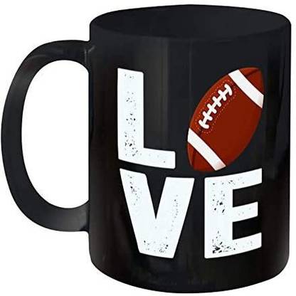 craft maniacs FOOTBALL MUGS - HEART SOCCER CERAMIC 350ML MUGS FOR COFFEE TEA Ceramic Coffee Mug