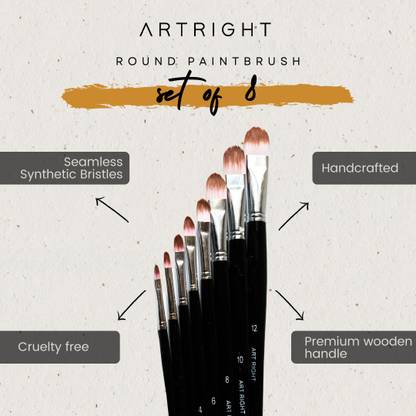 ArtRight Filbert Paint Brushes Pack of 8