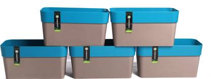 harshdeep HARSHDEEP set of 5 Arty Rectagle (28x14) cm indoor plant pot| home décor pot | Plant Container Set