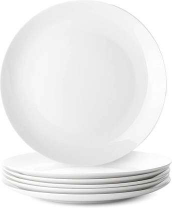 Unique Potteries Set of 6 Dinnerware Serving Fine Bone China Microwave Dishwasher Safe Dinner Plate