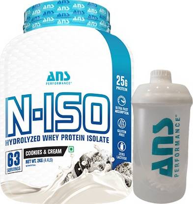 ANS PERFORMANCE ANS N ISO Whey Protein Isolate Cookies & Cream 2kg With Diablo Liquid Carnitine Whey Protein