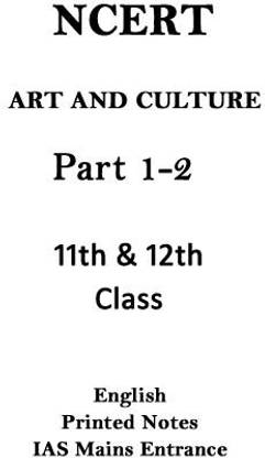 NCERT Art And Culture Books Class 11th And 12th In English For IAS Mains