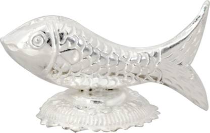 KMJ Pure Silver Fish/ Machli for Astrological and Lal Kitab Remedy (wt. 9-10 grams) Decorative Showpiece  -  2.8 cm