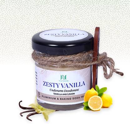Nyra Naturals Zesty Vanilla Deodorant | with Lemon & Vanilla| lasts 10+ hrs | Unisex | 30 g Deodorant Cream  -  For Men & Women