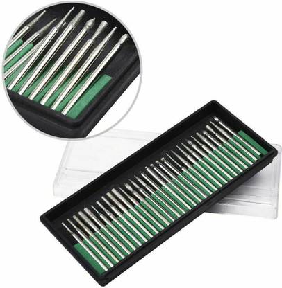 KAVYA TOOLS POWER 30× Diamond Grinding Cutting Burr Set For Dremel Drill Bits Rotary Tool Grinder