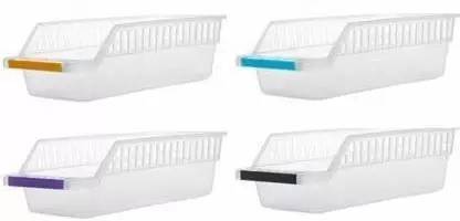 Bahuchar Fridge Storage Basket Shelf Organiser Rack Space Saver Food Storage Refrigerator Fridge Door Shelf