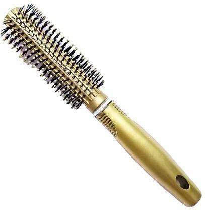 RAJ Round Hair Brush,Rolling Hair Brush/Comb/Combs/Kangi,Golden Color - Pack Of 1