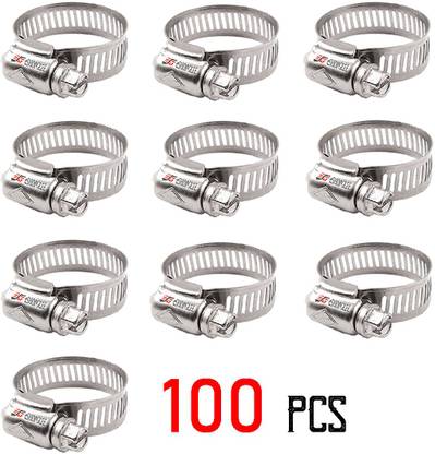 eshopglee 100Pcs Adjustable Hose Clamp Size 32mm (1-1/4) For holding Automotive Fog Lamp Hose Clamps