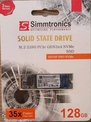 Simmtronics PRO NVME 128 GB Laptop Blue M.2 Internal Solid State Drive (SSD) (S970P PRO NVME)