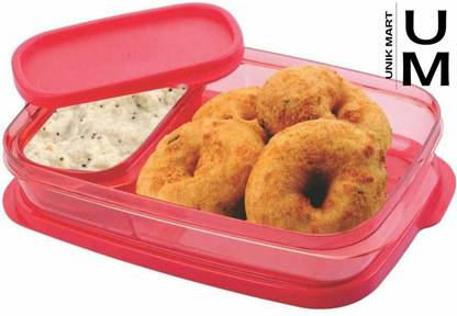 Unik Mart Lunch Box 1 Pcs With Separate Container and Spoon 2 Containers Lunch Box
