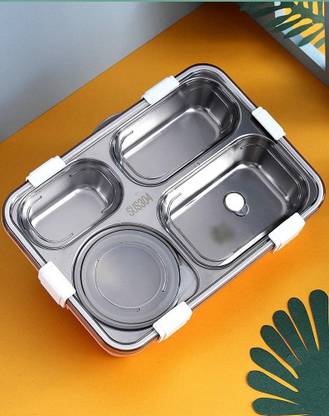 Akvanar Stainless Steel Lunch Box 750ML Food StorageContainer 4 Compartments multi color 1 Containers Lunch Box