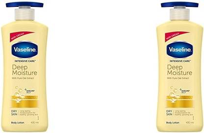 Vaseline DEEP MOISTURIZER HEALTHY GLOWING SKIN BODY LOTION 400 ML X 2