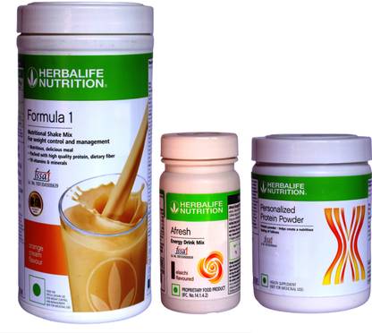 Herbalife Nutrition Formula 1 Shake Orange Cream + Protein Powder 200G + Afresh Elaichi Protein Shake