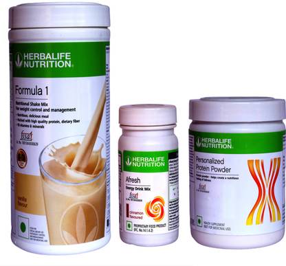 Herbalife Nutrition Formula 1 Shake Vanilla + Protein Powder 200G + Afresh Cinnamon Protein Shake