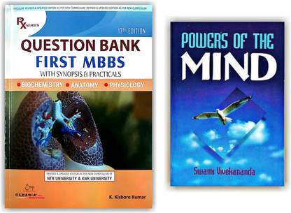 First MBBS Question Bank With Synopsis And Practicals , Biochemistry, Anatomy, Physiology Wth Powers Of Mind Book