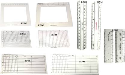 RINM Patwari Plastic Scale With pakc of 10 scale Patwari Taank Patwari Ruler