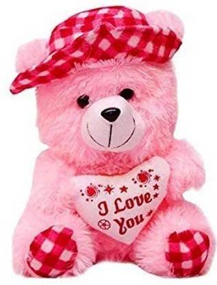 Kashish gift gallery Soft Gift pink red check For Some One (25-30 cm)  - 30 cm